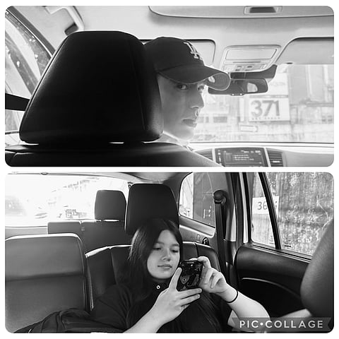 Father and Daughter bonding on first day of school