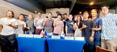 PSC chairman Patrick Gregorio (fifth from left) and President’s Son Vincent Marcos (sixth from left) are thrilled over the country’s hosting of the Siargao International 6000 Surfing Cup set from 23 to 31 October.