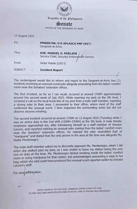 OSAA tags Nadia Montenegro in alleged marijuana use at Senate