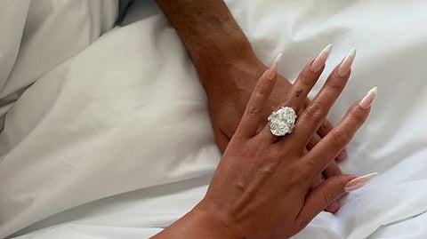 The 37-carat engagement ring of Georgina Rodriguez. 