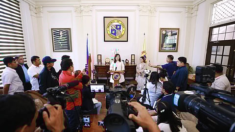 CEBU Governor Pamela Baricuatro speaks to the media over the flood control projects in the province that were not implemented in partnership with the provincial government.