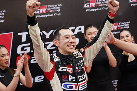 Toyota Motor Philippines president Masando Hashimoto, a seasoned executive with 24 years of experience in the manufacturing industry, celebrates his Endurance Race win.