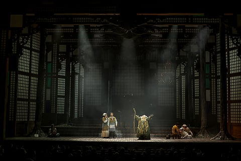 The Witch’s entrance in Theatre Group Asia’s ‘Into the Woods.’