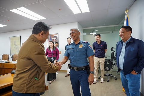 DepEd Chair Sonny Angara meets with PNP Chief Nicolas Torre III to discuss measures in enforcing strengthened school security.