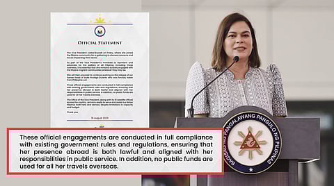 VICE PRESIDENT Sara Duterte met with the Filipino community in Kuwait to discuss their concerns while continuing efforts related to her father’s case at The Hague, the OVP said.