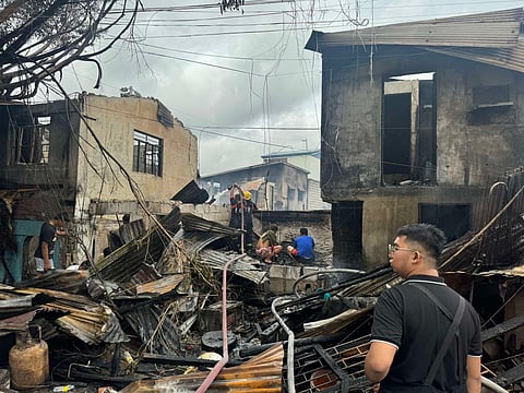 A FIRE destroyed houses in Barangay Buli, Muntinlupa City before dawn on Saturday.