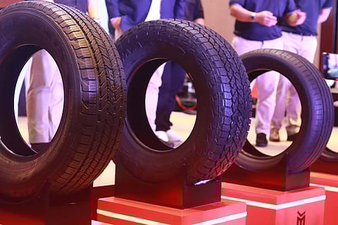 SOME of the newly launched Maxxis and CST all-terrain and highway tires on display at the event.