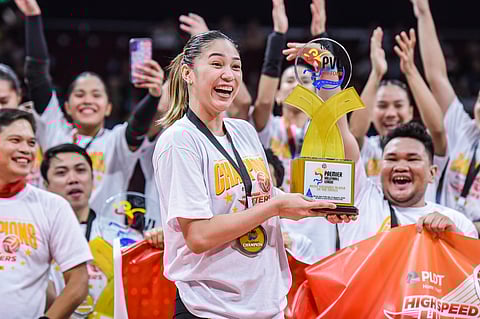 MIKA Reyes of PLDT gets shocked when she was named Finals Most Valuable Player of the 2025 PVL On Tour over the weekend.