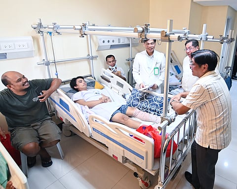PRESIDENT Ferdinand R. Marcos Jr. visits East Avenue Medical Center in Quezon City on Tuesday to personally oversee the implementation of the ‘Bayad na Bill Mo’ program, also known as the zero-balance billing policy.