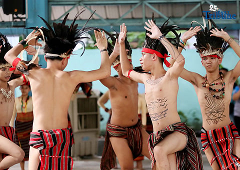 Students of Camp Crame High School perform a folk dance to welcome visitors during the turnover of newly renovated restrooms on Wednesday, August 20, 2025. The WeLoveU Foundation embodies a mother’s love through volunteerism, striving to enhance the well-being of the global community regardless of nationality, race, socioeconomic status, or religious background.