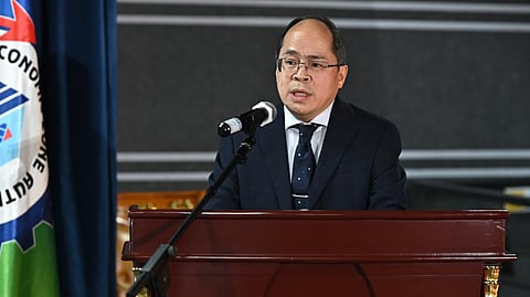 PEZA Director General Tereso Panga reiterates the agency’s commitment to positioning the Philippines as a globally competitive destination for health innovation during the signing of the MOU with AstraZeneca on 19 August at the PEZA Main Office in Pasay City.