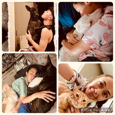 Jodi shares happy times with her pets
