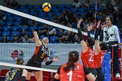 Alleiah Malaluan makes a loud introduction in PLDT's sweep of Chery Tiggo in the 2025 PVL Invitational. 