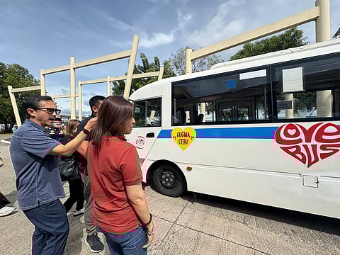 TRANSPORTATION Secretary Vince Dizon inspects the revived Love Bus in Cebu City under the government’s free ride program to ease daily travel costs for commuters.