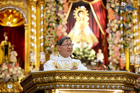HIS Eminence Luis Antonio Cardinal Tagle celebrated Mass during the solemn declaration of Our Lady of Aranzazu in San Mateo, Rizal, as a National Shrine on Friday, August 22 2025. Our Lady of Aranzazu, the patroness of San Mateo, Rizal, is venerated by locals for her miraculous intercession against calamities and major floods.
