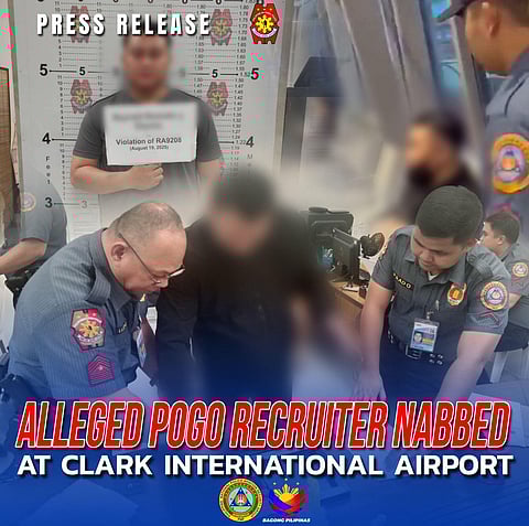 A suspected POGO recruiter who is also an airport employee was arrested by authorities on August 19, 2025.
