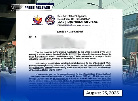 LTO suspends license of official in viral reckless driving crash in Zamboanga