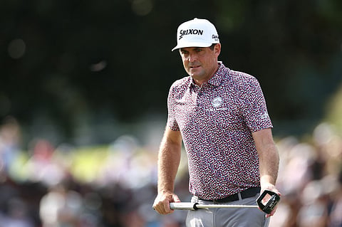 ATLANTA, GEORGIA - AUGUST 24: Keegan Bradley of the United States lines up a putt on the 18th green during the final round of the TOUR Championship 2025 at East Lake Golf Club on August 24, 2025 in Atlanta, Georgia. 