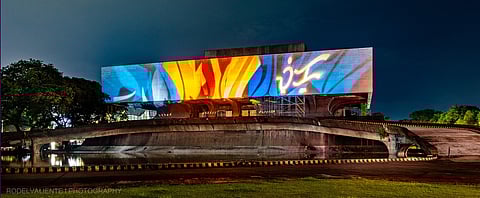 The Cultural Center of the Philippines illuminates its iconic façade in vibrant colors in August to commemorate the country’s three major events.