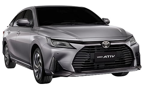 THE Yaris Ativ HEV Premium, known locally as the Vios, carries over the same sharp styling as the standard sedan, with hybrid badging as its main visual cue.