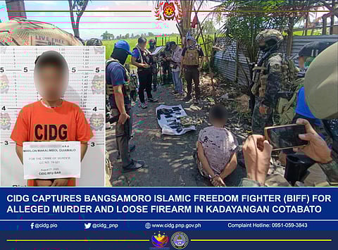 The Criminal Investigation and Detection Group (CIDG) has arrested a member of the Bangsamoro Islamic Freedom Fighter (BIFF) at Purok 3, Brgy. Malingao of this town on August 21, 2025.