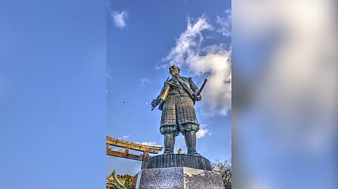 Samurai warlord statue beheaded