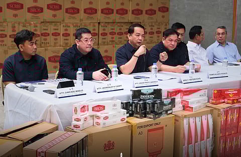 Commissioner Ariel F. Nepomuceno (3rd from left) on Wednesday affirms their unwavering stance in implementing stringent enforcement actions to hold smugglers and illicit cigarette traders fully accountable under the law.