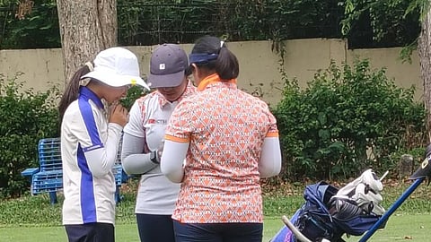 Twins Lisa and Mona Sarines with Johanna Blair Uyking.