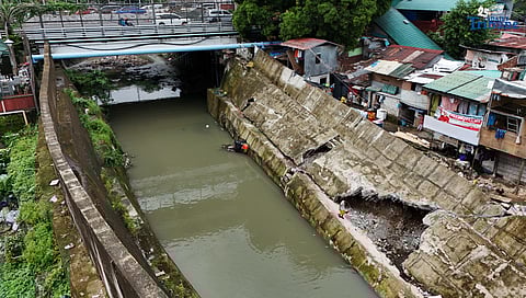 (August 29 2025) The Department of Public Works and Highways (DPWH) project at Tullahan River in SSS Village, Barangay North Fairview, Quezon City, was seen collapse last month due to recent heavy rain brought by southwest monsoon, residents said on Friday August 29 2025. Photo/Analy Labor