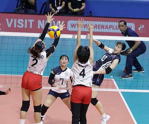 Komatsuda Nagisa fires 31 points to lead Kobe Shinwa to a 21-25, 17-25, 26-24, 25-22, 15-6 victory over Chery Tiggo on Friday to make the final of the PVL Invitational at the Smart Araneta Coliseum.