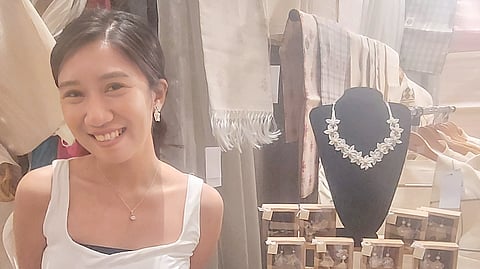 JEZETHEL Bandiola and her namesake accessories line made of leftover pina fabrics.