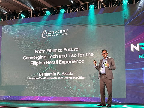 CONVERGE EVP and COO Benjamin B. Azada delivers his talk, ‘From Fiber to Future: Converging Tech and Tao for the Filipino Retail Experience.’