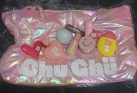 Unique finds from affordable new Filipino brand Chu Chu, Korean-inspired makeup made in Taiwan and China. These products are discounted and come with a free pillow bag at BeautyCon 2025.