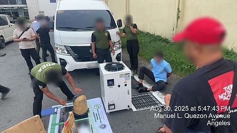 AUTHORITIES arrest two suspects after claiming a shipment at Clark Freeport Zone on 30 August 30. Found inside an “industrial water chiller” from Mexico was about 11 kilos of suspected shabu worth P75 million.