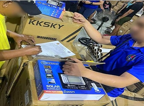 SUBSTANDARD solar lights and panels were seized at the KK-SKY Consumer Goods Trading at Barangay Panghulo of this town on 28 August 2025. 