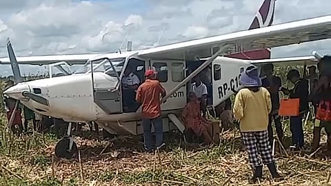 Seven passengers, including the pilot, were deemed safe as a SKY PASADA Airplane makes an emergency landing at Brgy. District 1 of this town on August 31, 2025.