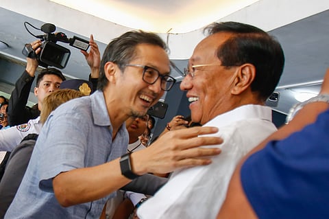 Former DPWH Secretary Manuel Bonoan formally turns over leadership to Vince Dizon, the new Public Works Secretary, during a ceremony at the DPWH Central Office in Manila on 2 September 2025.