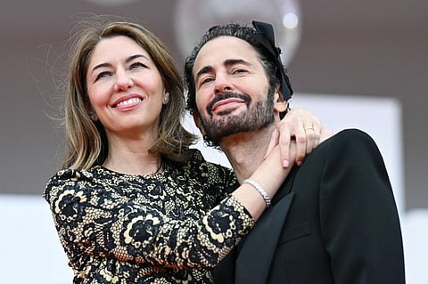 US filmmaker Sofia Coppola and US designer Marc Jacobs attend the red carpet of the movie "Marc by Sofia" presented out of competition at the 82nd International Venice Film Festival, at Venice Lido on 2 September 2025.

