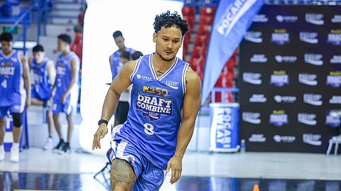 Juan Gomez de Liaño and other hopefuls display their skills, strength and agility before scouts, coaches and team managers during the PBA Draft Combine on Thursday at the Ynares Sports Arena.