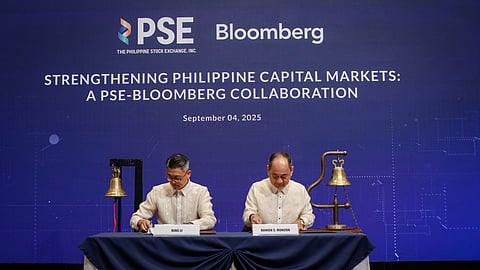 Bloomberg APAC Head of Sales Bing Li and PSE President and CEO Ramon S. Monzon signed a Letter of Intent to formalize a partnership boosting the local capital market.