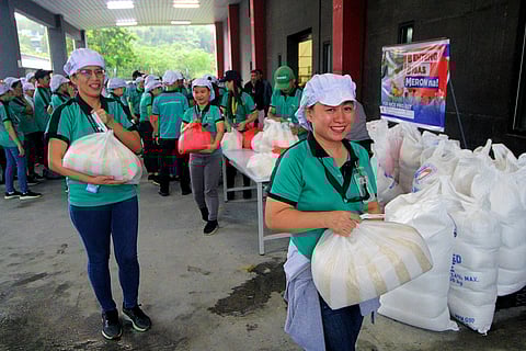 Employees were all smiles during the launching of the “Benteng Bigas Meron (BBM) na” program at the Cresc International in Subic Bay Freeport during the late afternoon of September 4, 2025.