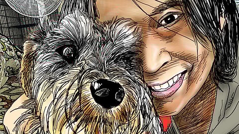 THE author and her dog Alex.