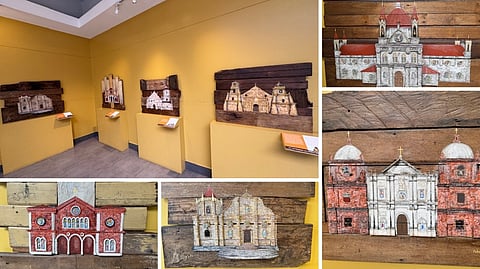 Some of the artist’s works featuring heritage churches of Iloilo, ‘Old Oton Church.’, ‘santa Monica Parish.’, ‘St. John the Baptist Parish Church.’ and ‘San Nicholas de Tolentino Parish Church.’