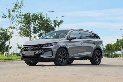 THE new BYD Tang DM-i shows off its bold front design and commanding stance.
