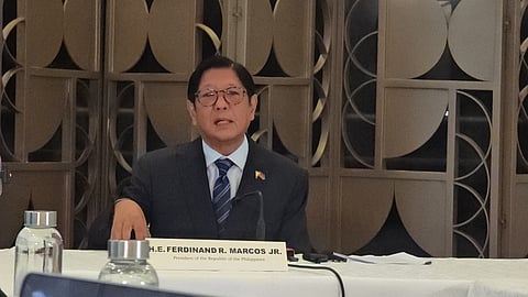 President Ferdinand R. Marcos Jr. speaking during the Kapihan with the Media session in Phnom Penh, Cambodia on September 9, 2025. (Photo by Lade Kabagani)