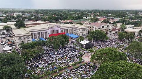 Around 15,000 Kapampangan devotees took part in the celebration of the 69th anniversary of the Pontifical Canonical Coronation of Virgen de los Remedios at the Capitol Building on Monday.