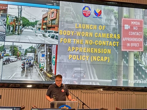 MMDA Chairman Romando Artes announced Wednesday the launch of body-worn cameras for traffic enforcers in Metro Manila. Photo for Daily TRIBUNE Alvin Murcia