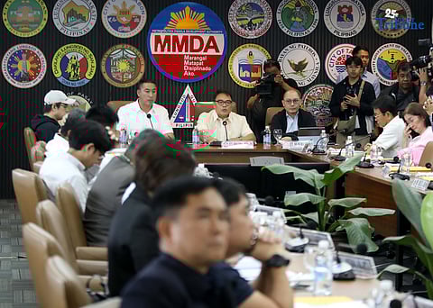MMDA Chairman Don Artes presides over the Metro Manila Council and Regional Development Council meeting at the MMDA head office in Pasig City on Tuesday, September 16, 2025. The discussion, attended by San Juan Mayor Francis Zamora, Manila Mayor Isko Moreno, and other NCR mayors, centered on the proposed harmonization of public street parking in Metro Manila and amendments to the Anti-Littering regulation.