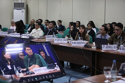 Senator Robinhood Padilla chairs a joint hearing of the Senate Committees on Public Information and Mass Media, Civil Service, Government Reorganization and Professional Regulation, and Finance in Pasay City on Wednesday, September 17, 2025. Senator Erwin Tulfo was also in attendance to ask questions about the media's role as witnesses in police operations.
