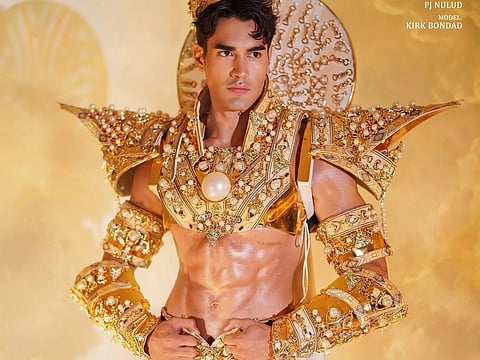 Our Very Own Kirk Bondad wearing Haring Perlas Ng Silangan National Costume